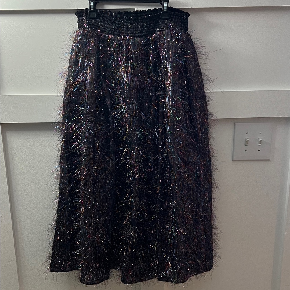 Buru Elegant Black Shimmer Skirt